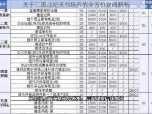 关于三国战纪天书培养的全方位攻略解析