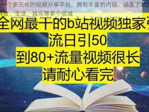 B站是一个多元化的视频分享平台，拥有丰富的内容，涵盖了动漫、游戏、科技、生活、娱乐等多个领域