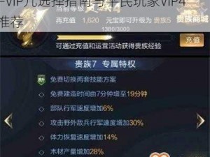 乱世王者：贵族VIP购买性价比分析——VIP几选择指南与平民玩家VIP4推荐