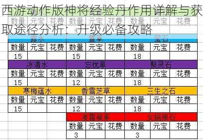 西游动作版神将经验丹作用详解与获取途径分析：升级必备攻略