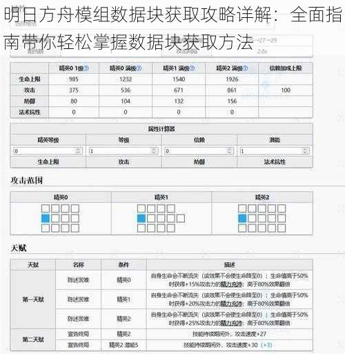 明日方舟模组数据块获取攻略详解：全面指南带你轻松掌握数据块获取方法