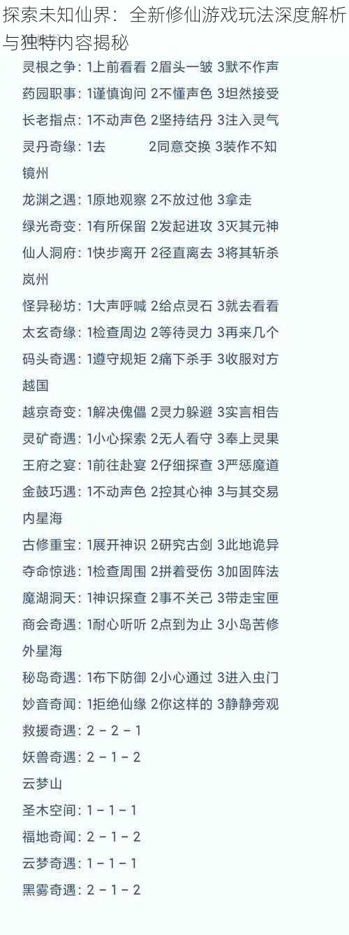 探索未知仙界：全新修仙游戏玩法深度解析与独特内容揭秘