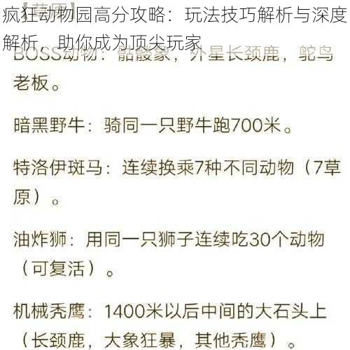 疯狂动物园高分攻略：玩法技巧解析与深度解析，助你成为顶尖玩家