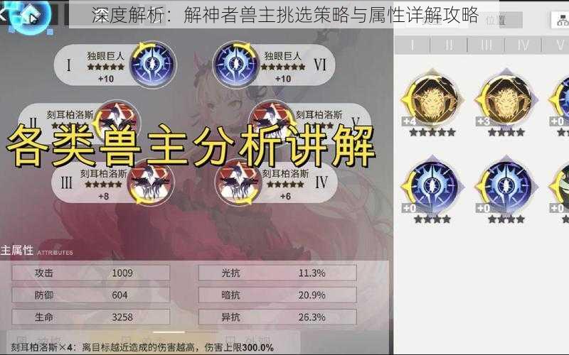 深度解析：解神者兽主挑选策略与属性详解攻略