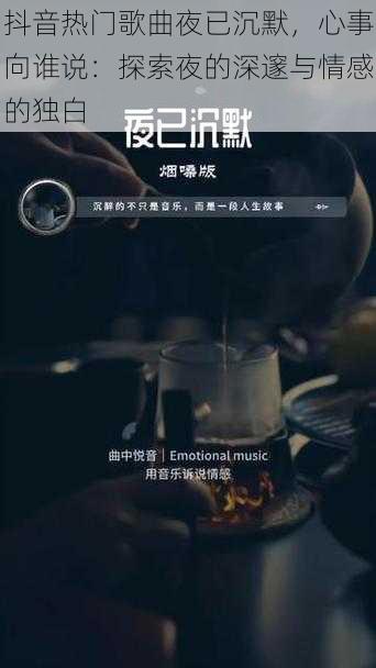 抖音热门歌曲夜已沉默，心事向谁说：探索夜的深邃与情感的独白