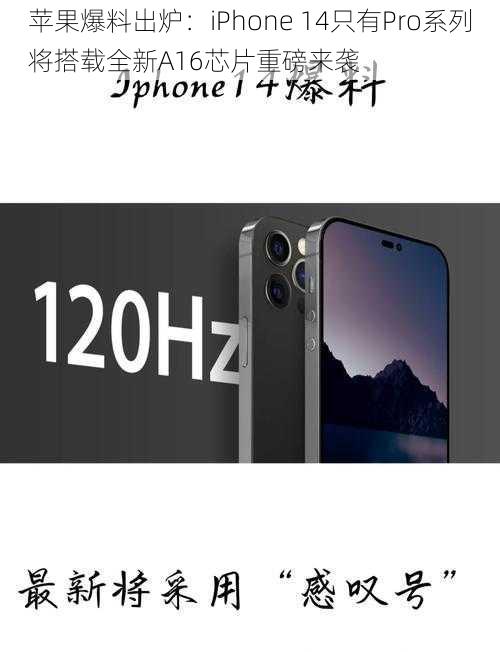 苹果爆料出炉：iPhone 14只有Pro系列将搭载全新A16芯片重磅来袭