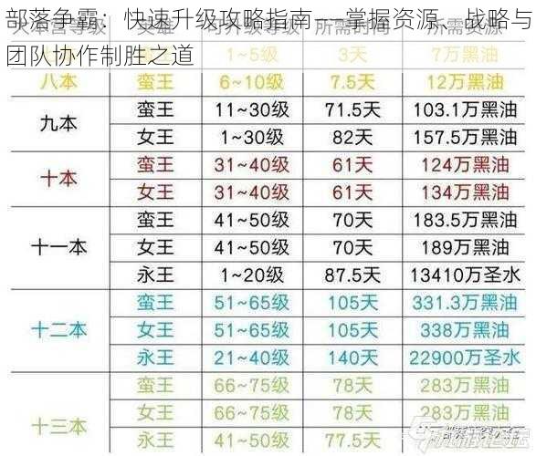 部落争霸：快速升级攻略指南——掌握资源、战略与团队协作制胜之道