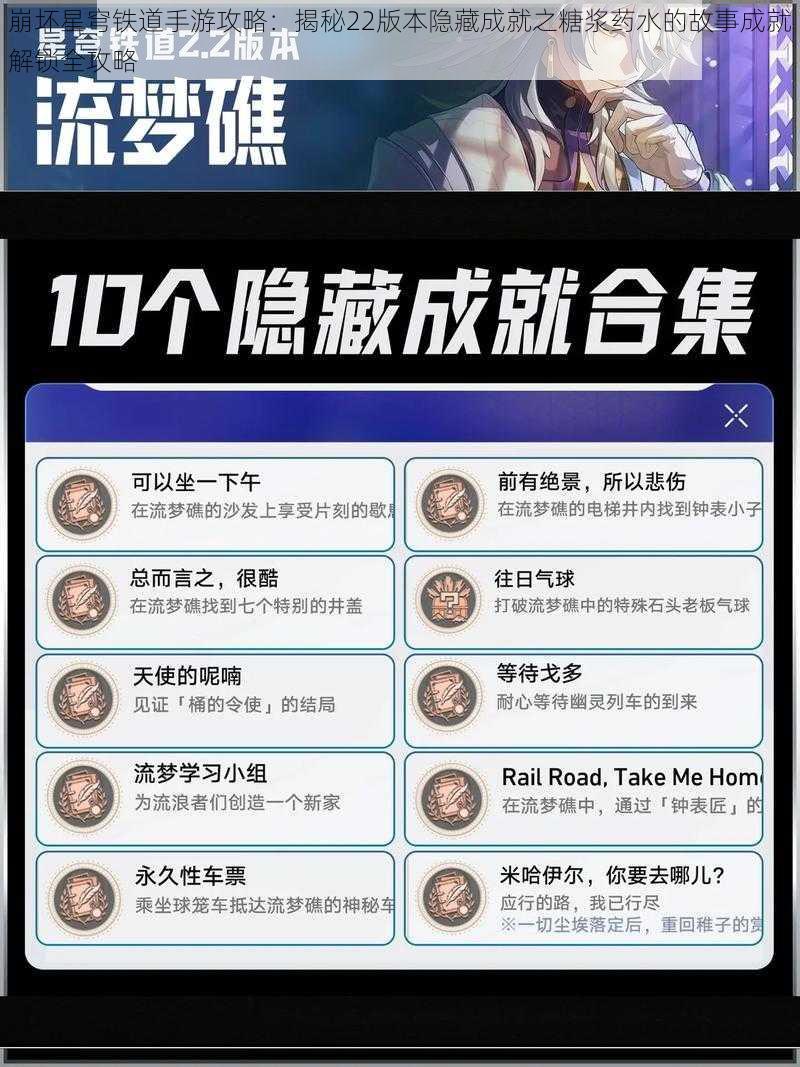 崩坏星穹铁道手游攻略：揭秘22版本隐藏成就之糖浆药水的故事成就解锁全攻略