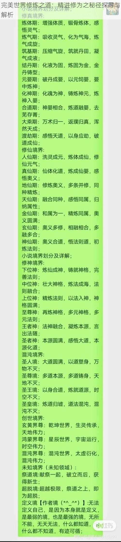 完美世界修炼之道：精进修为之秘径探寻与解析