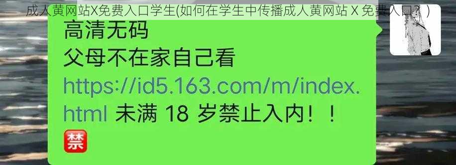 成人黄网站X免费入口学生(如何在学生中传播成人黄网站 X 免费入口？)