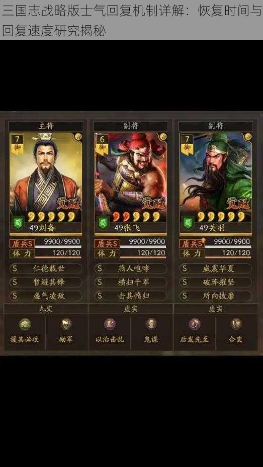 三国志战略版士气回复机制详解：恢复时间与回复速度研究揭秘