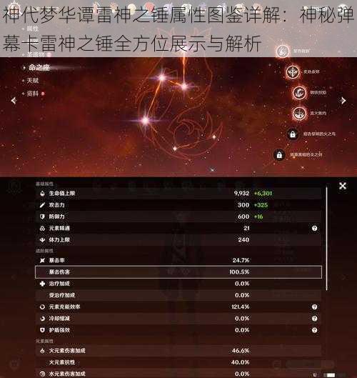 神代梦华谭雷神之锤属性图鉴详解：神秘弹幕卡雷神之锤全方位展示与解析