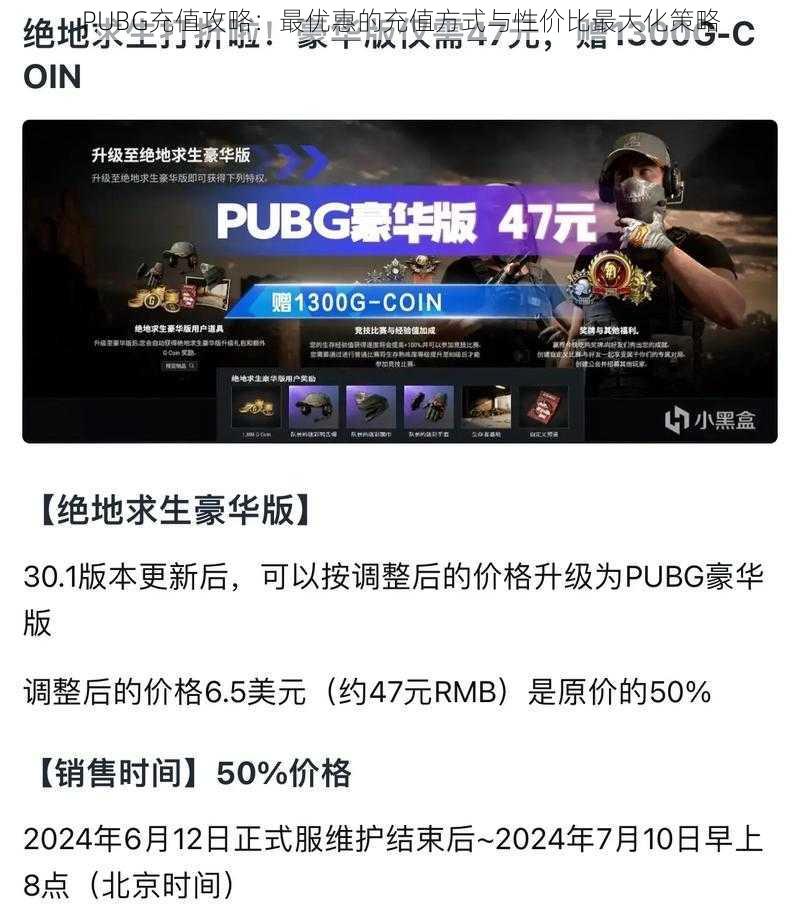 PUBG充值攻略：最优惠的充值方式与性价比最大化策略