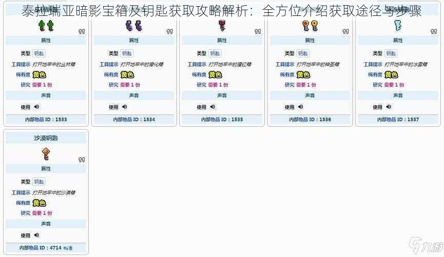 泰拉瑞亚暗影宝箱及钥匙获取攻略解析：全方位介绍获取途径与步骤